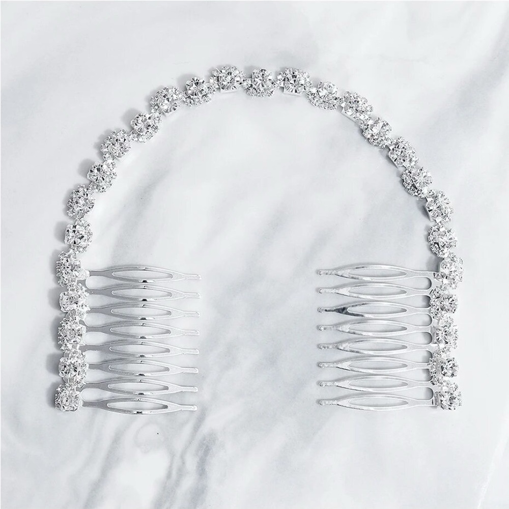 Connecting Rhinestone Hair Comb - Picture 2 of 5